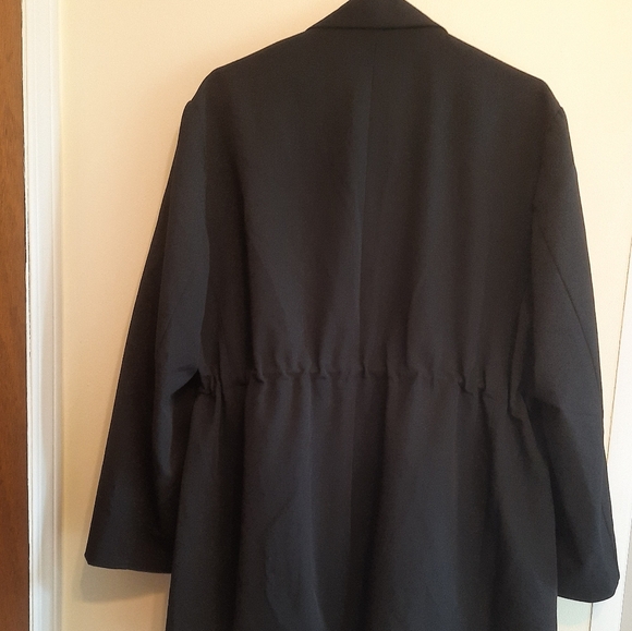 Oak + Fort Oversized Drawstring Waist Black Blazer Jacket - Picture 13 of 14